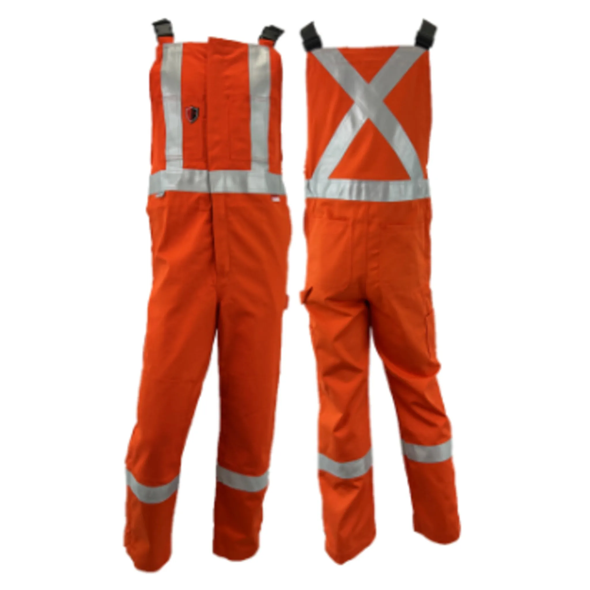 Atlas 3072 Guardian® FR/Arc Flash Bib Overalls - HRC 2, ATPV 11 cal, 8 oz 88% Cotton/12% Nylon, UL Certified, Reflective Stripes | Regular Sizes XS-7XL