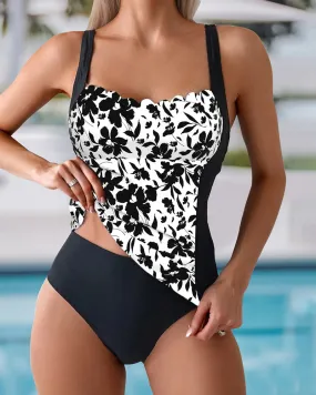 Backless Printed Tankini