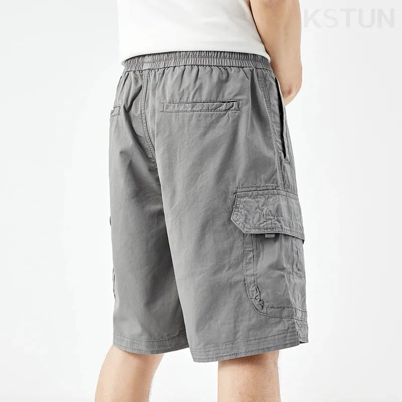 Baggy Shorts  Men Summer Short Pants Green Casual Cargo Shorts Wide Leg Loose Fit Elastic Waist Overalls  New Kpop