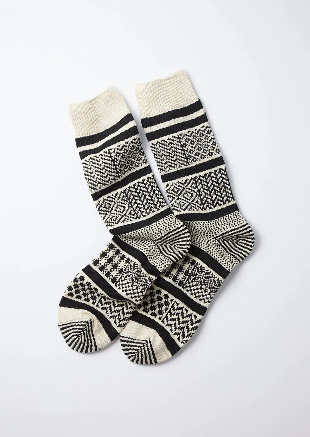 Black Multi Jacquard Crew Socks