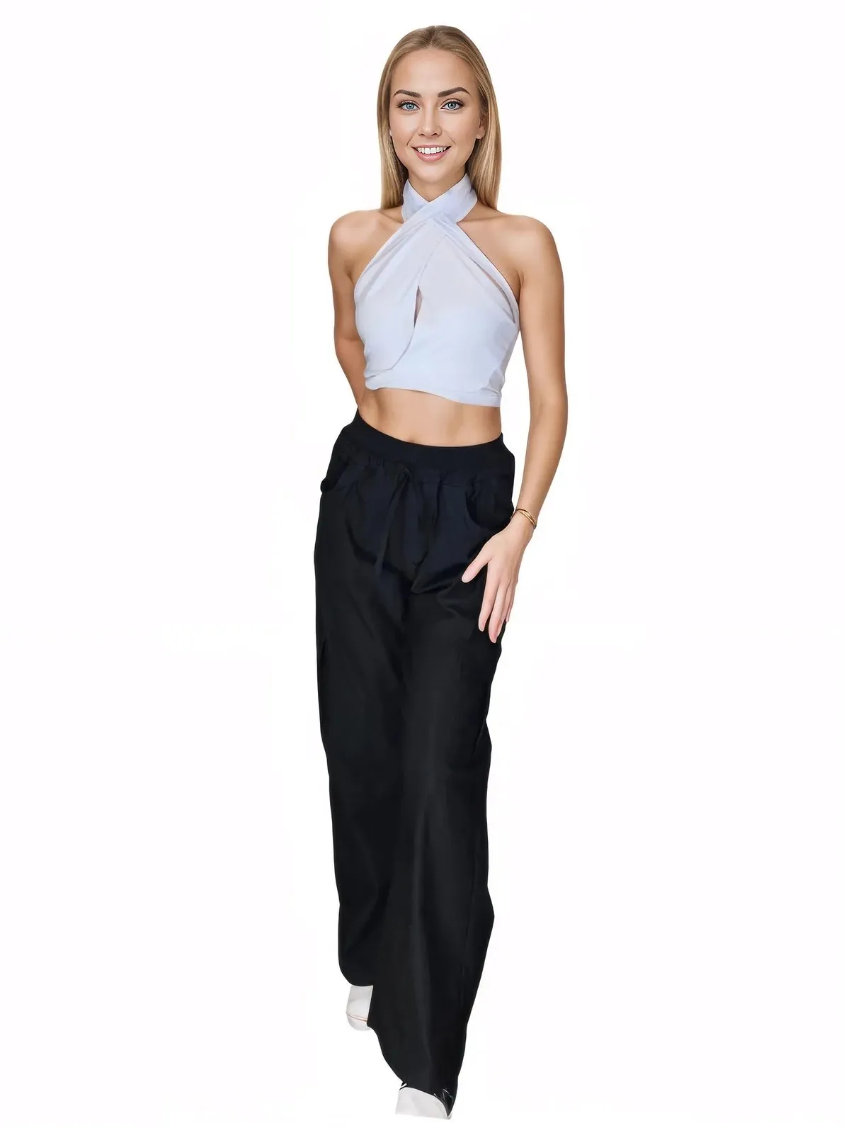 Black Oversized Cargo Pants – Stretchable & Trendy