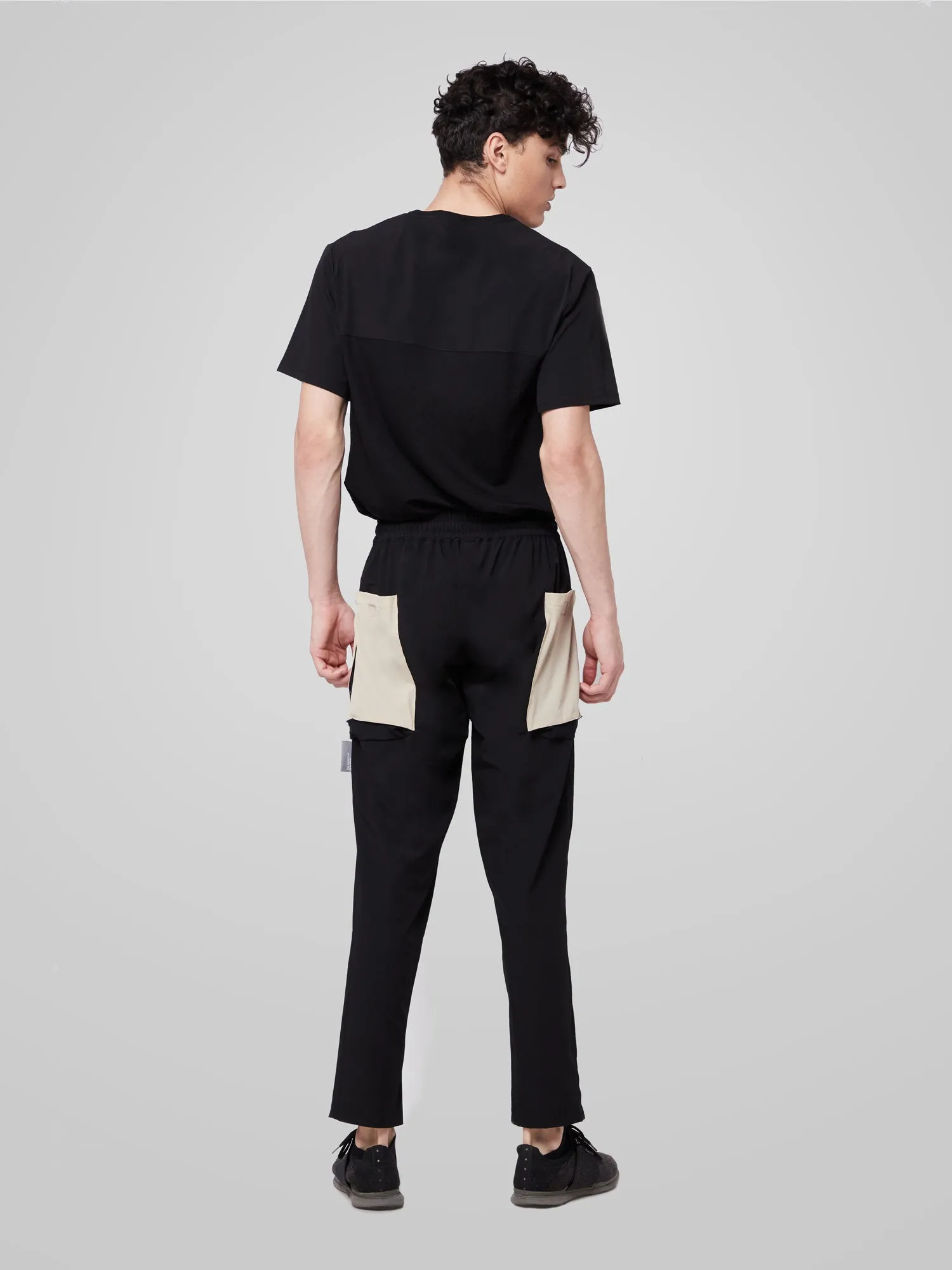 Black Utilitarian Cargo Male Pants