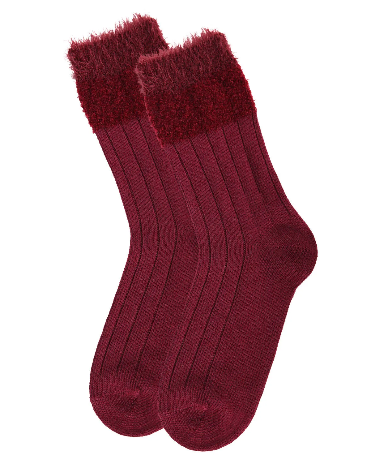 Burgundy Parfait Striped Crew Socks