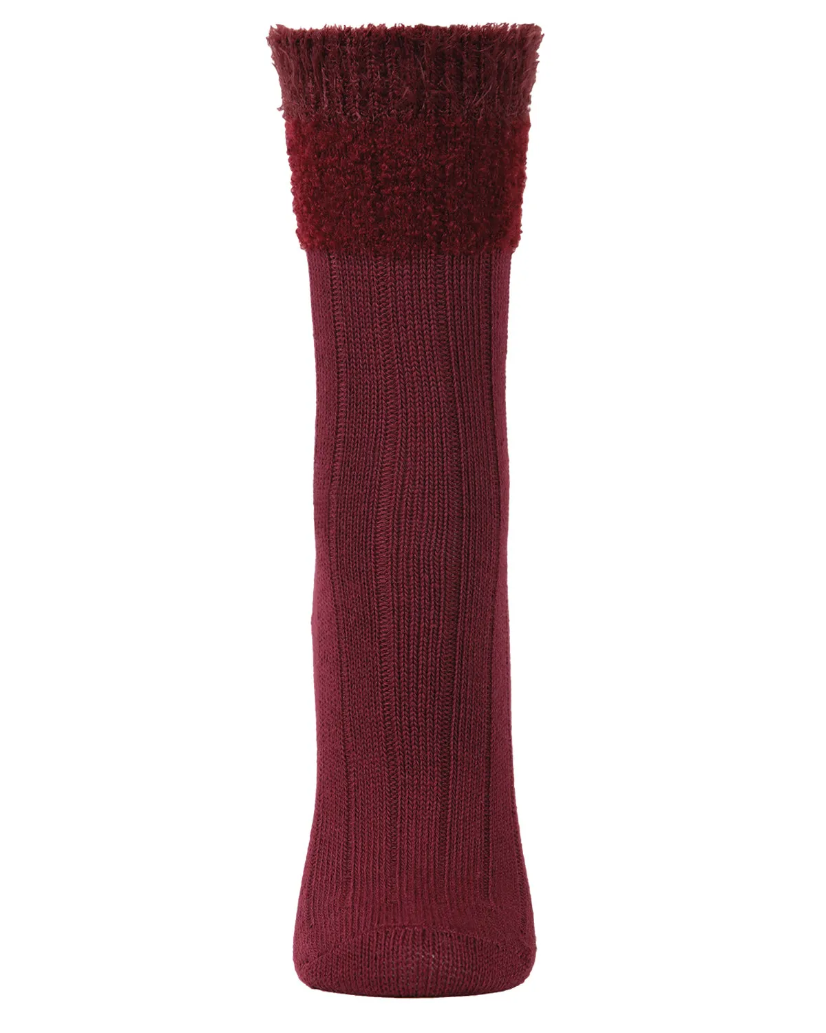 Burgundy Parfait Striped Crew Socks