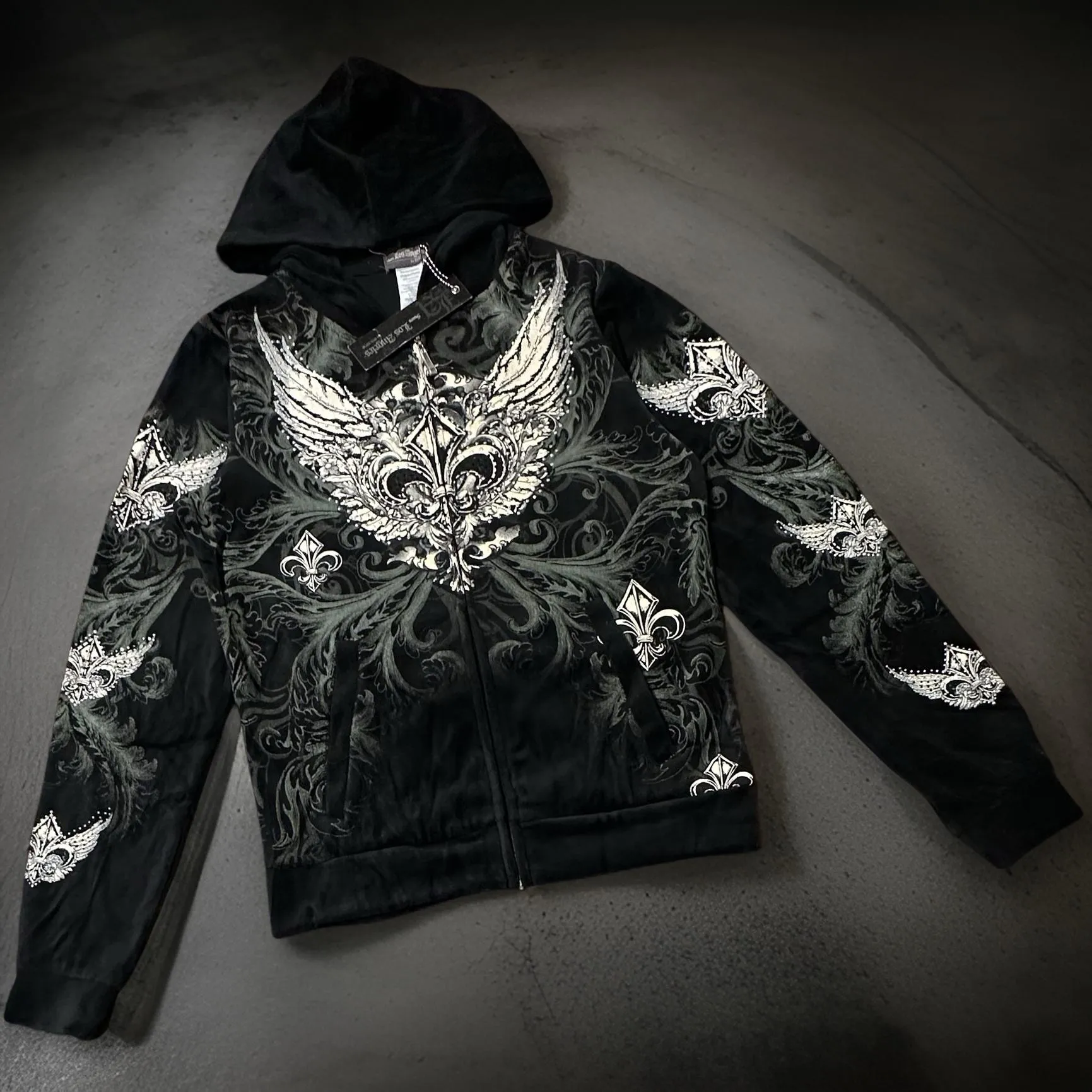 *BUS STOP* WOMEN'S VELOUR (BLACK) FULL OUTFITS (HOODED WITH ZIP)