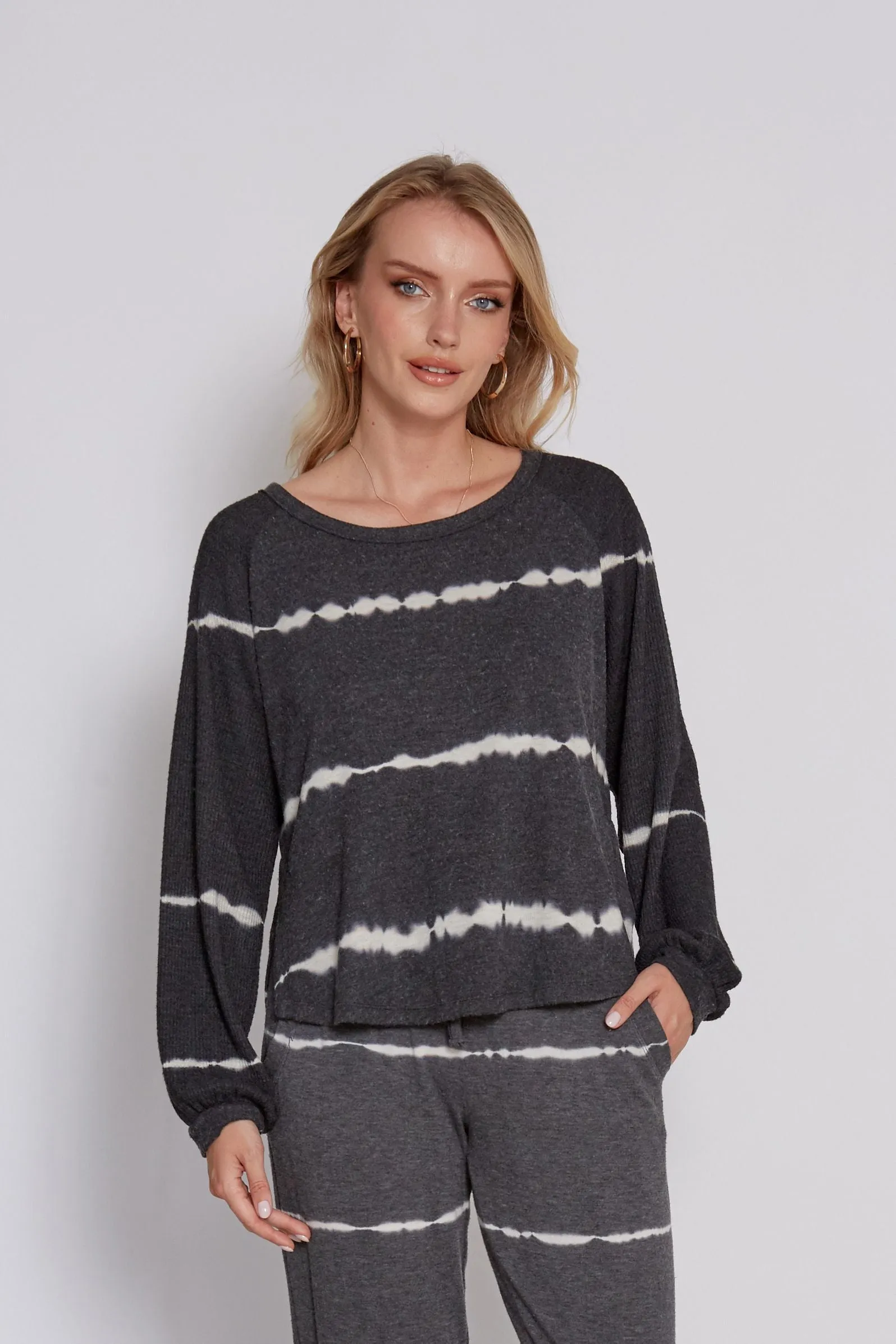 Cali Black Tie Dye Top