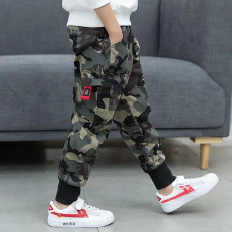 Children Outdoor Camo Trousers Kids Pants Boys Casual Pants Kids Clothing Cotton Boys Long Trousers Children Sport Pants Spring