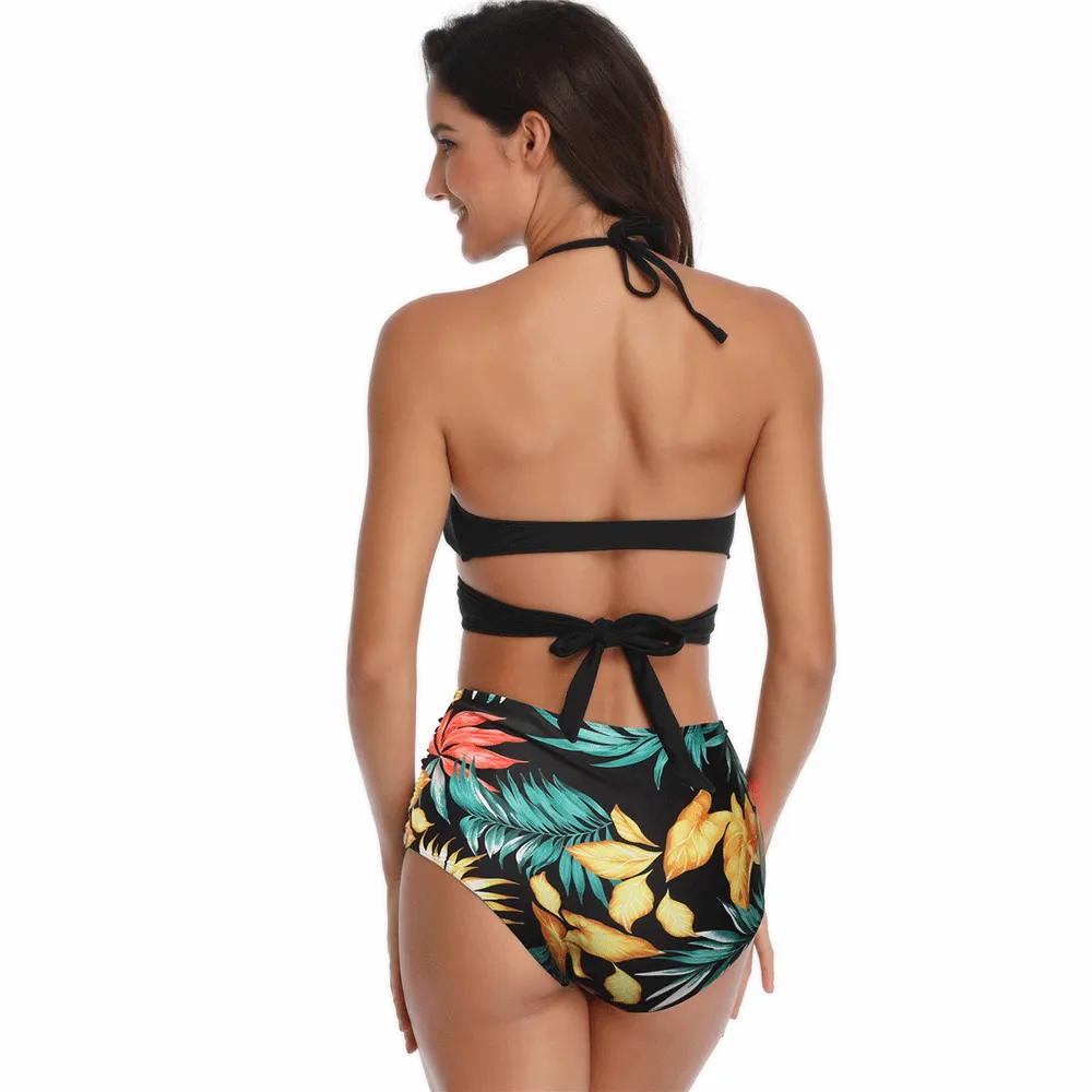 Family Matching Crossover Printed Swimsuits