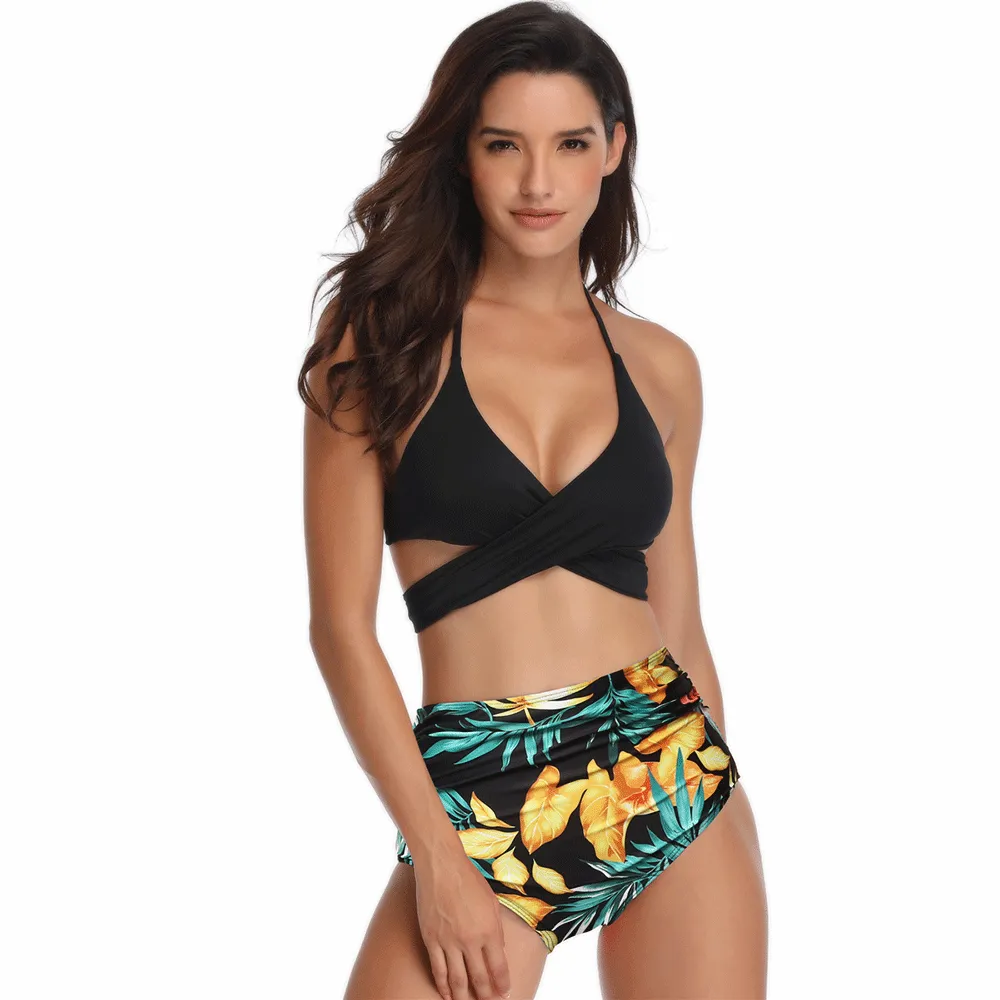 Family Matching Crossover Printed Swimsuits