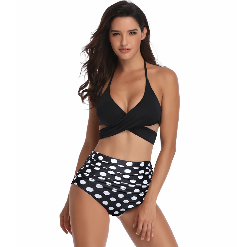 Family Matching Crossover Printed Swimsuits