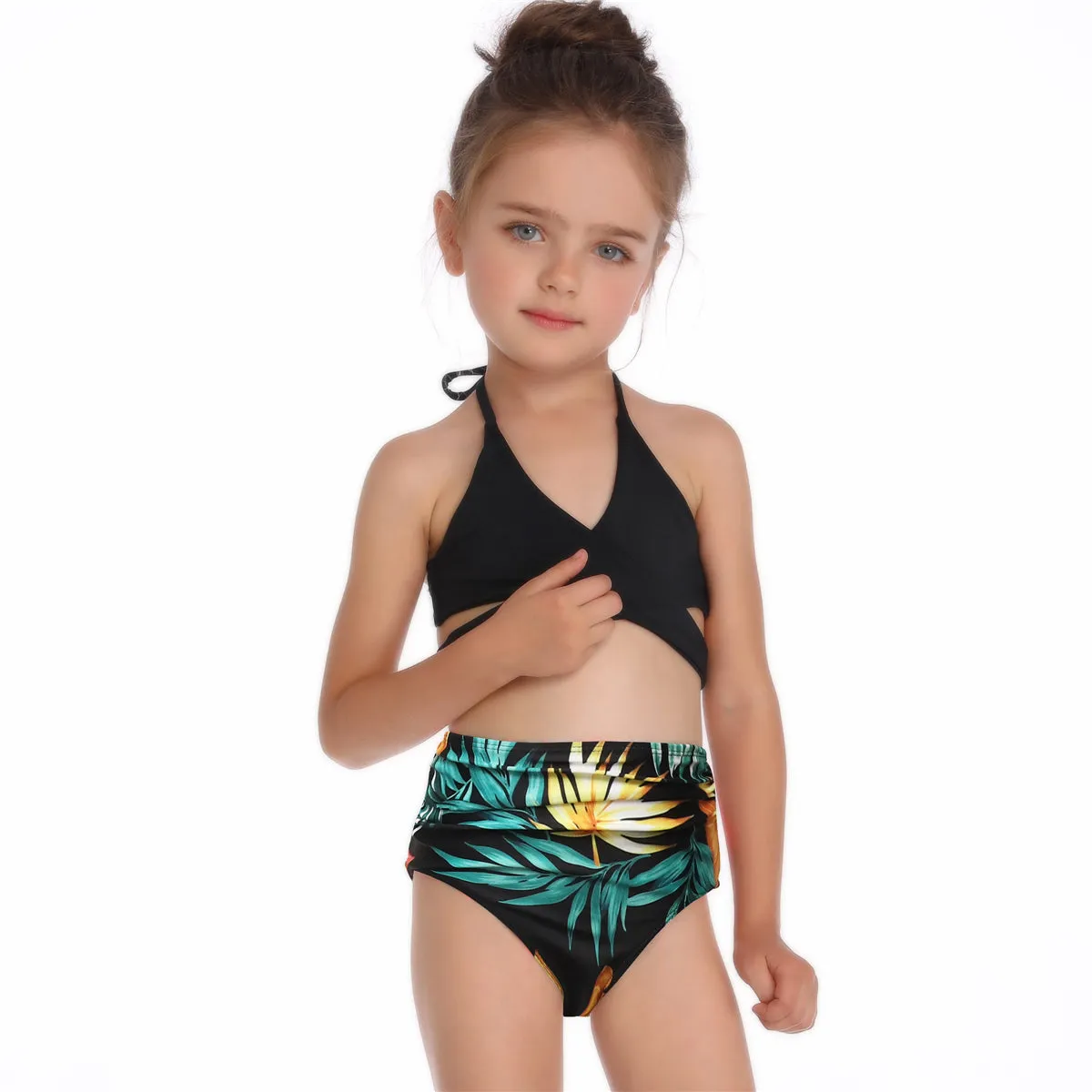 Family Matching Crossover Printed Swimsuits