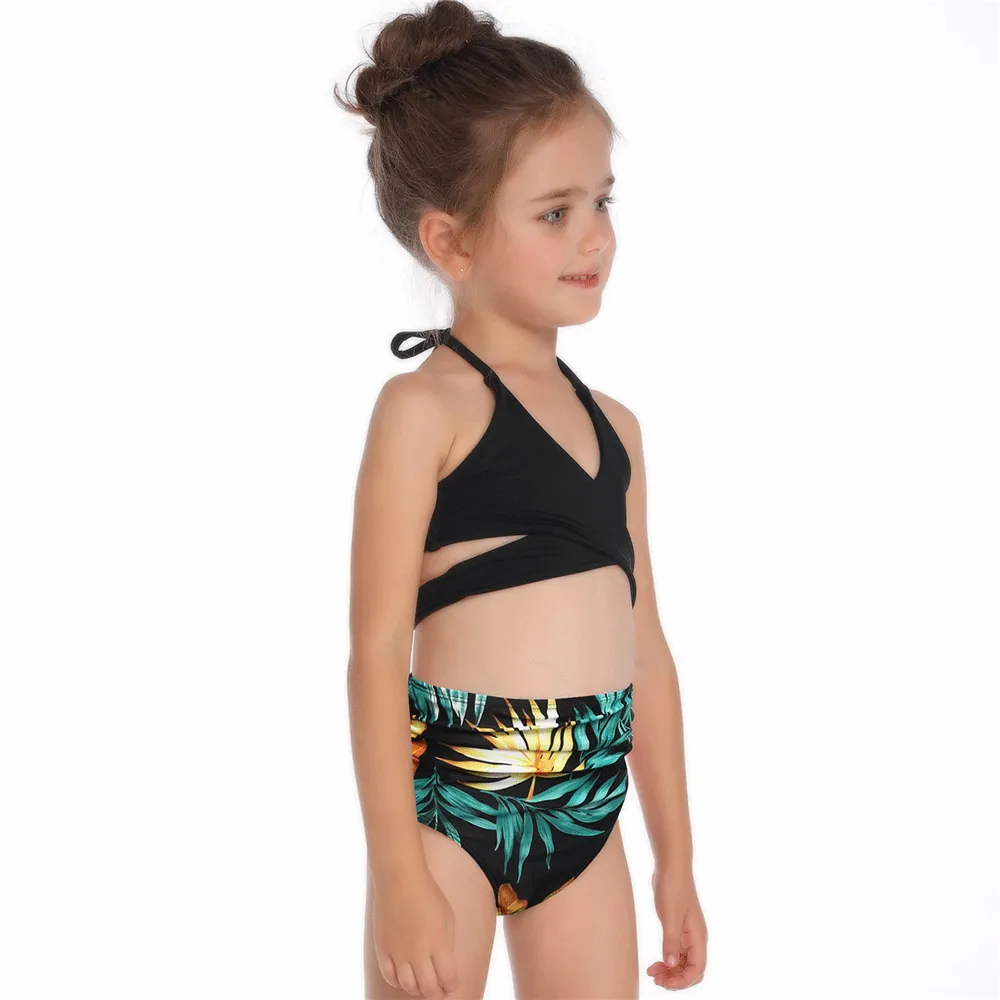 Family Matching Crossover Printed Swimsuits