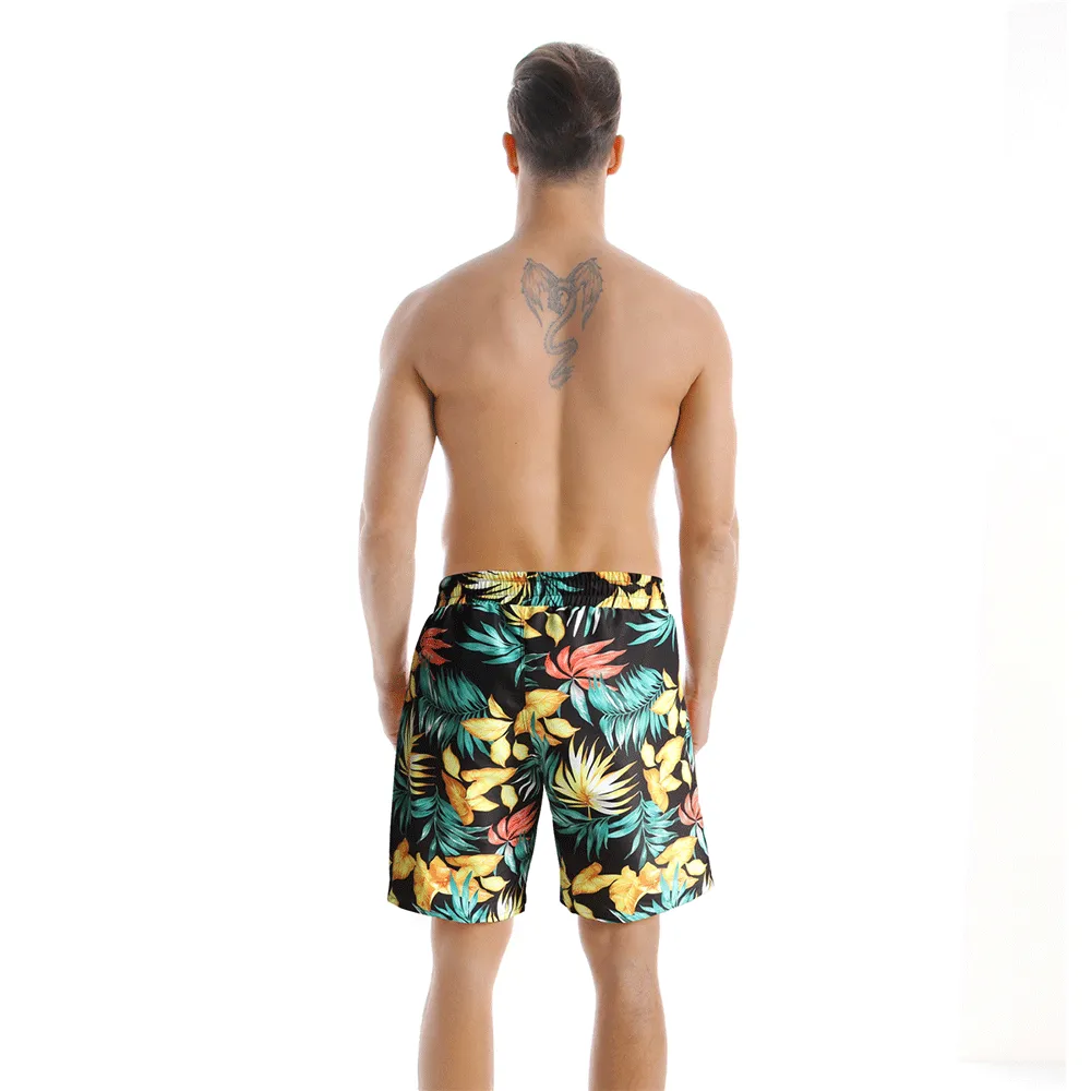 Family Matching Leaves Printed Swimsuits