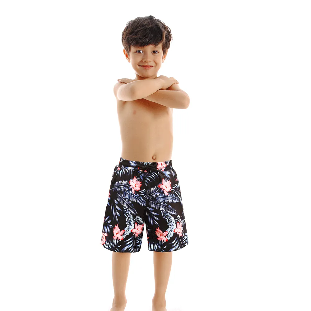 Family Matching Leaves Printed Swimsuits