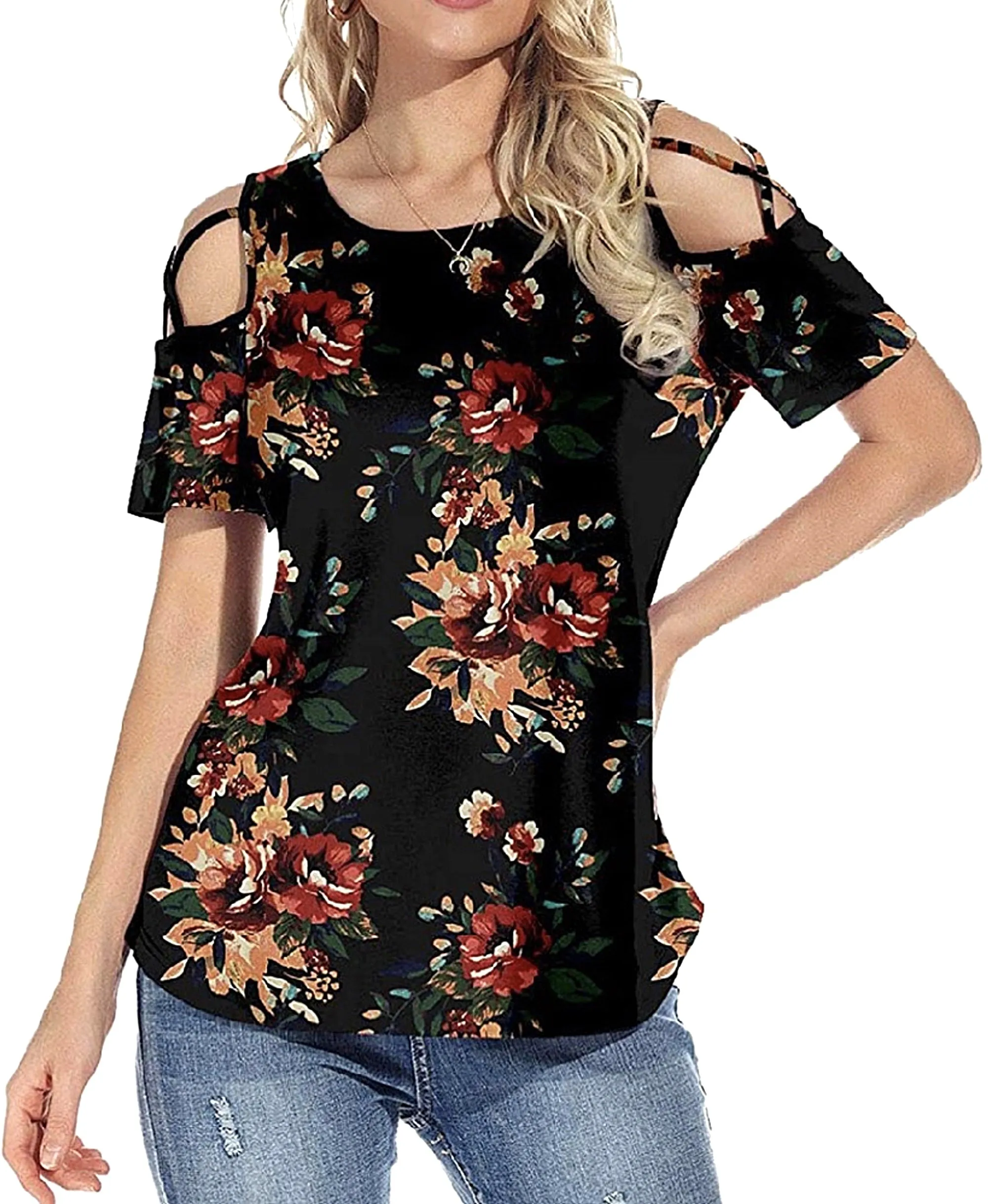 Floral Blouses - Black