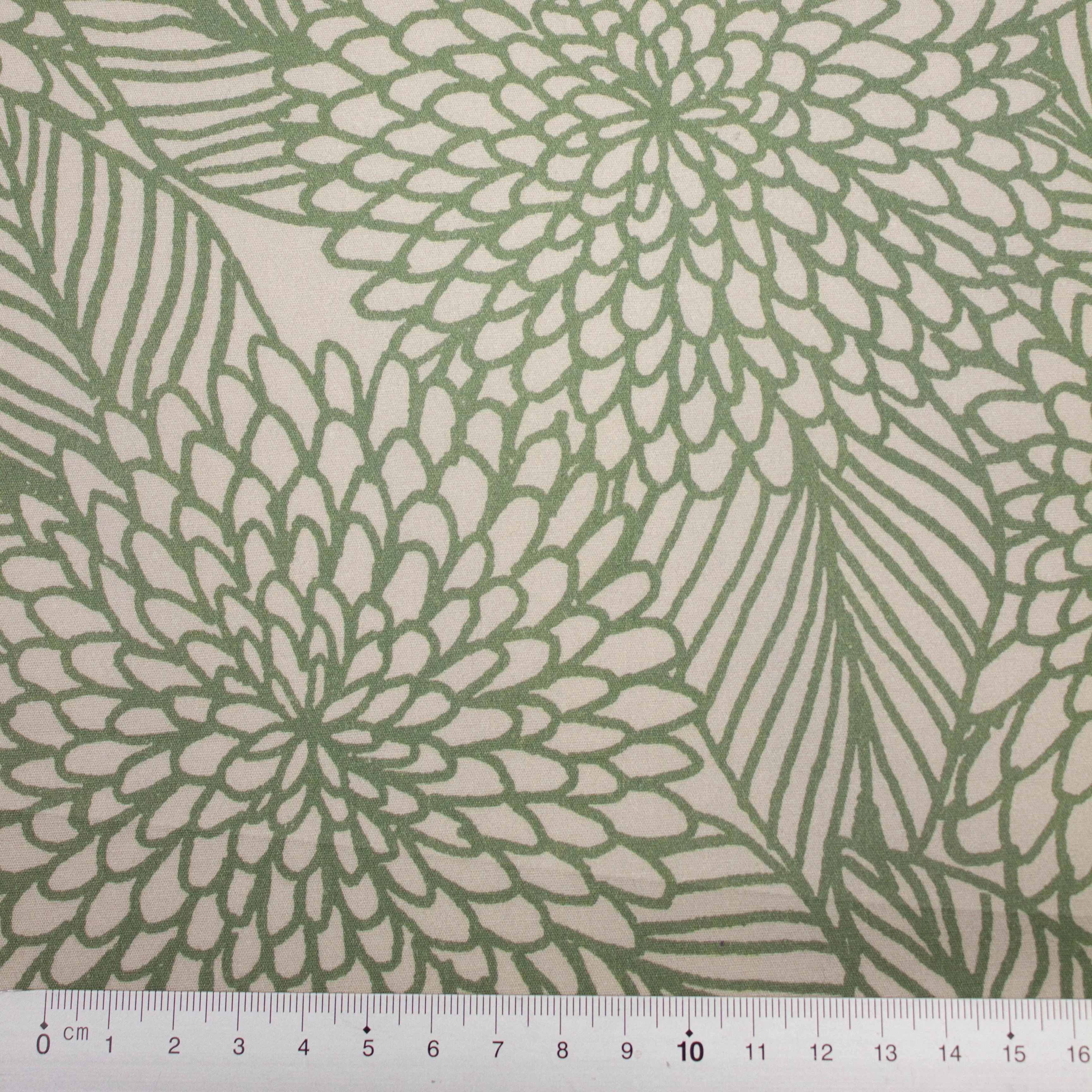 Gabrielle Green Floral Printed Cotton Stretch