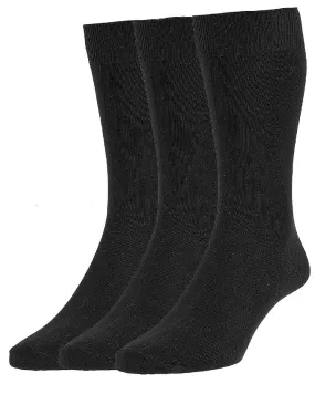 HJ Hall Womens Executive Plain Knit Socks 3 Pair Pack