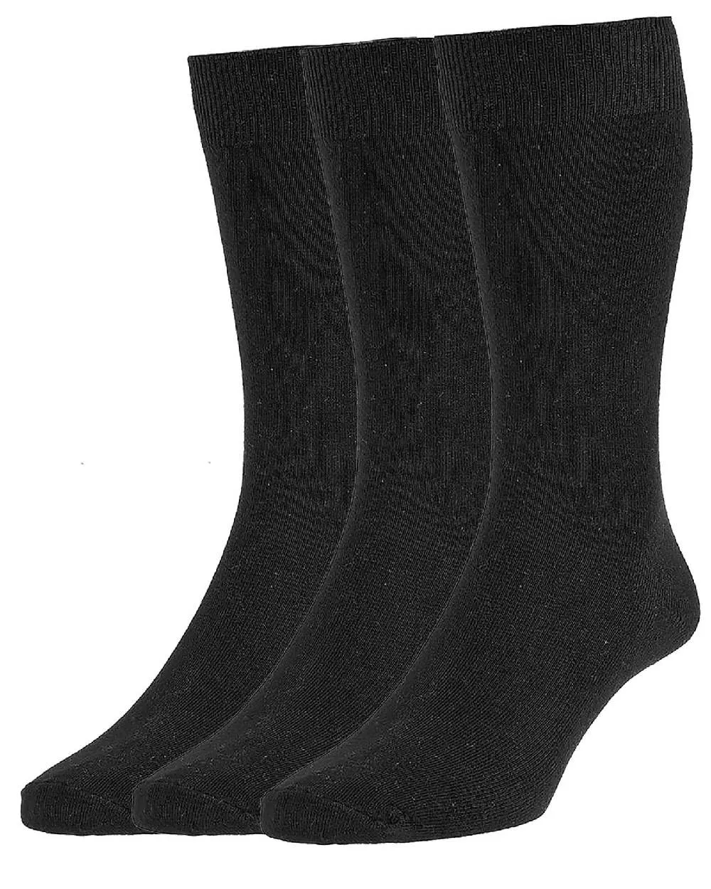 HJ Hall Womens Executive Plain Knit Socks 3 Pair Pack