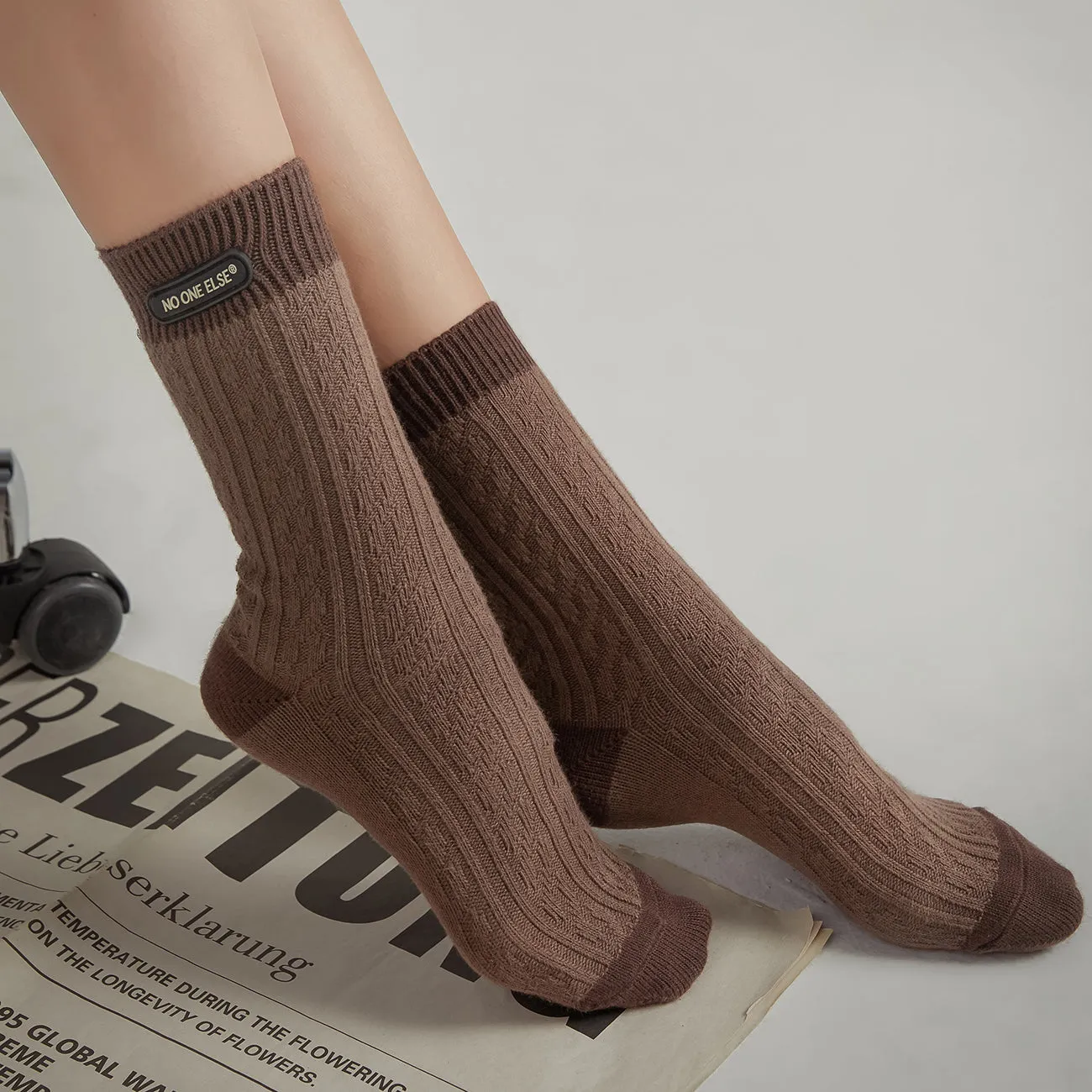 Jacquard Twisted Knit Socks