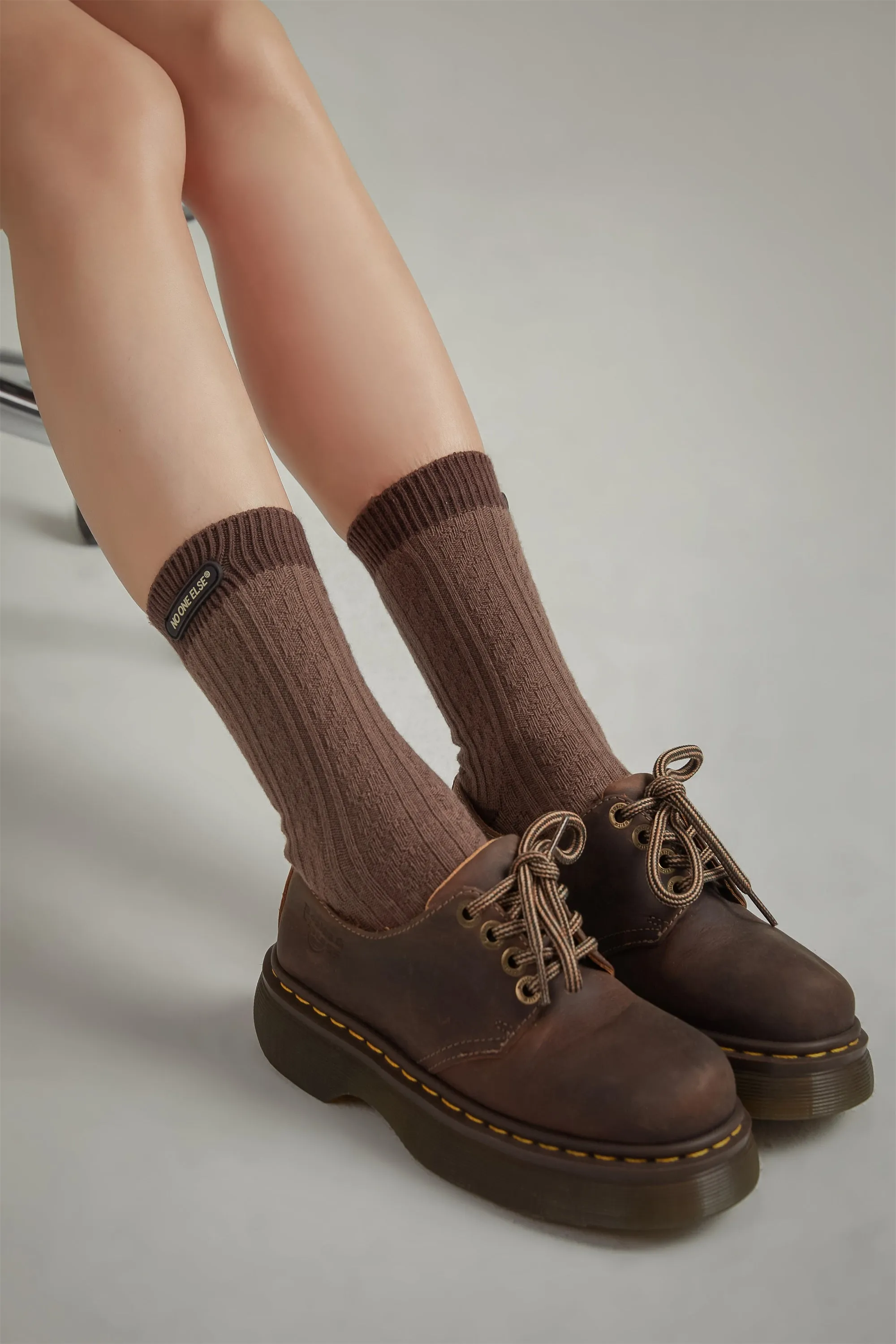 Jacquard Twisted Knit Socks