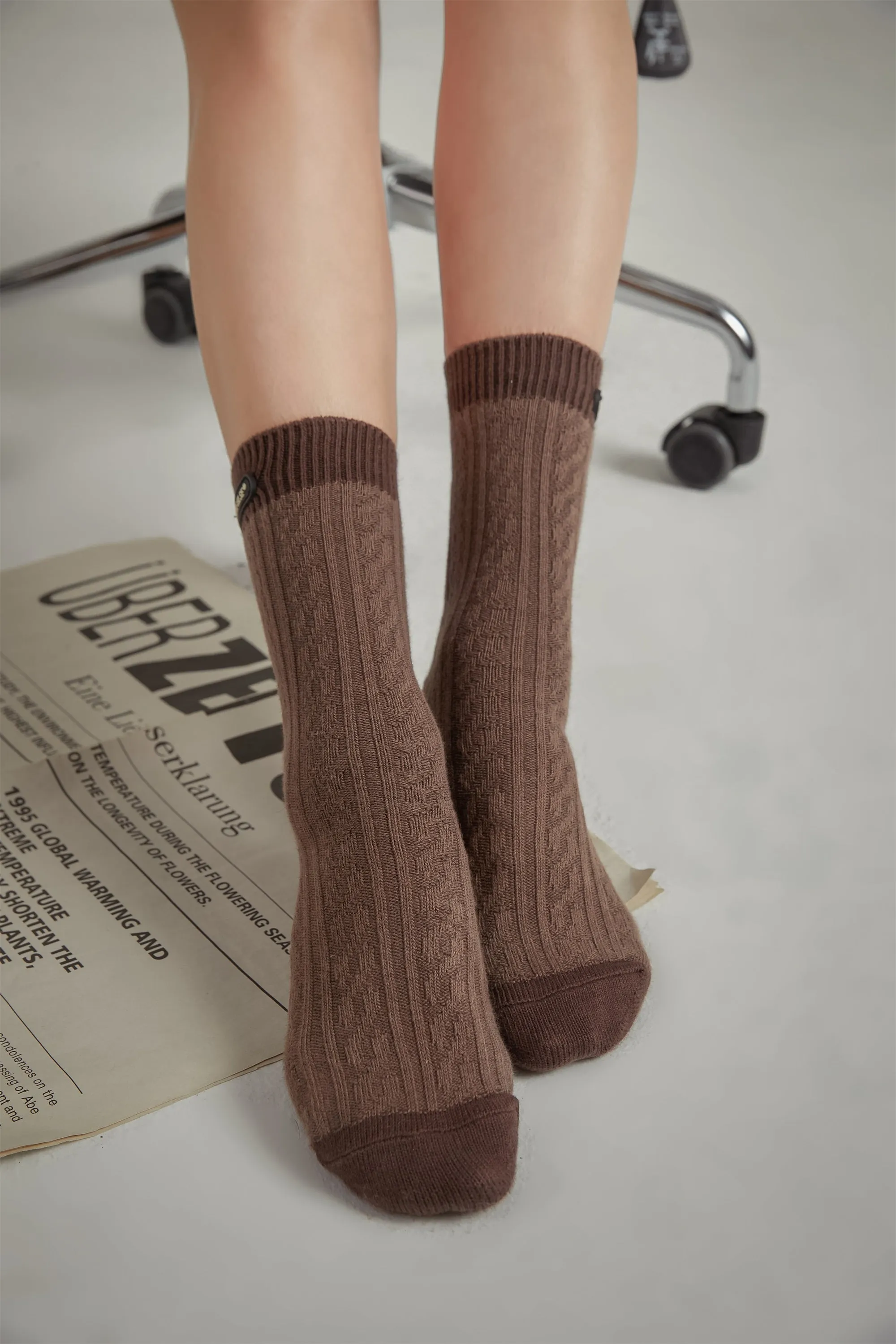 Jacquard Twisted Knit Socks