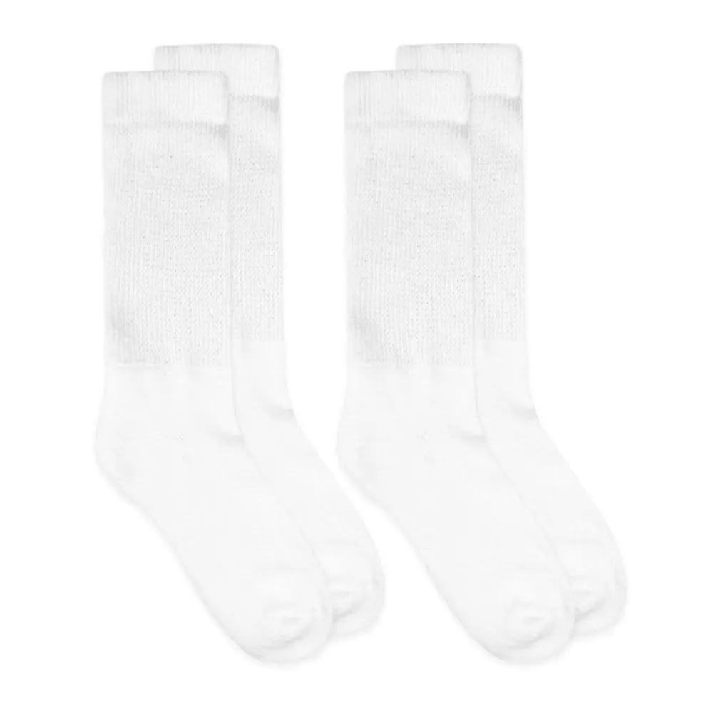 Jefferies Socks Carolina Ultimate Non-Binding Crew White Socks 13-16