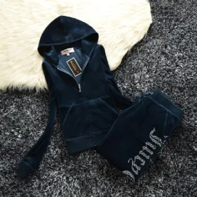 Juicy Coutoure Tracksuit Women's Velvet Fabric Tracksuits Velour Suit