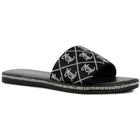 Juicy Couture Womens Satin Slip On Slide Sandals