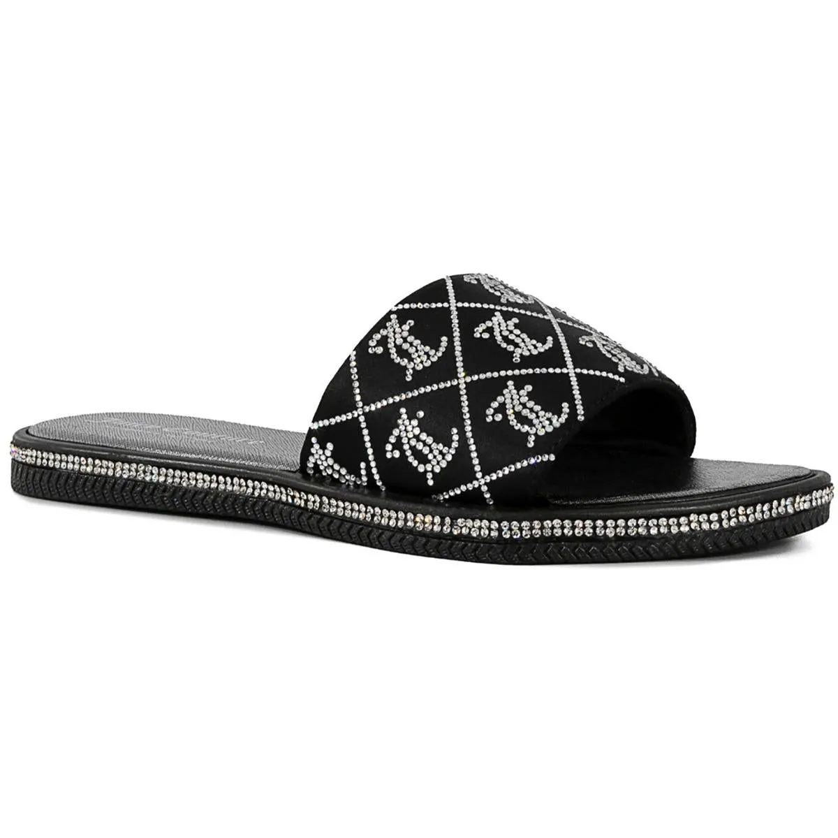 Juicy Couture Womens Satin Slip On Slide Sandals