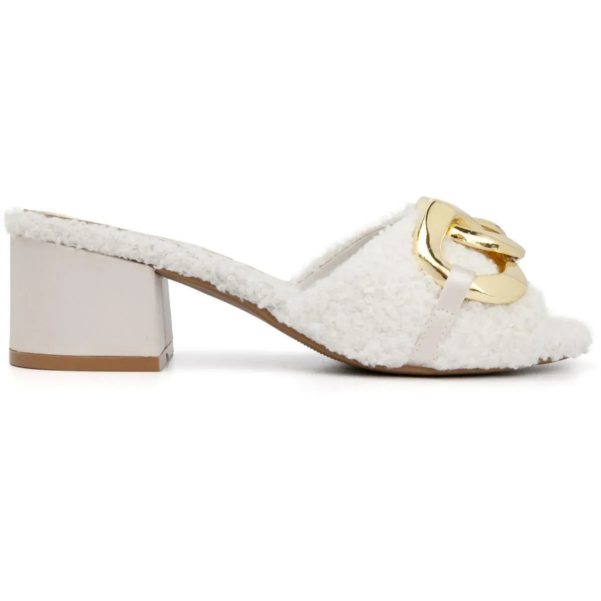 Juicy Couture Womens WJ03667W Faux Fur Slip On Slide Sandals
