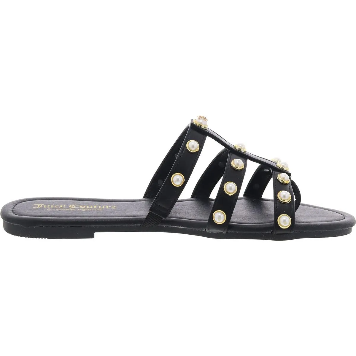 Juicy Couture Womens Zallymae Embellished Slip On Slide Sandals