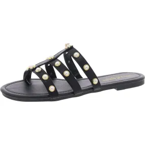 Juicy Couture Womens Zallymae Embellished Slip On Slide Sandals