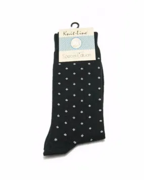 Knit Line Black Men's Socks