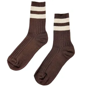 Le Bon Shoppe Her Varsity Socks - Espresso