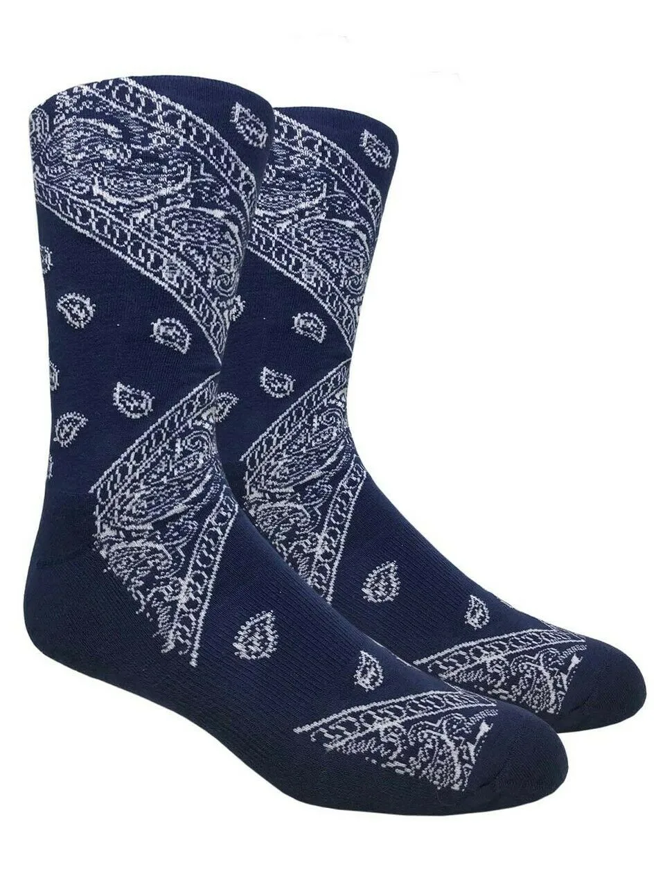 Leaf Republic Paisley Bandana Pattern Knit Crew Socks