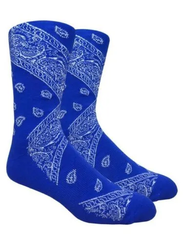 Leaf Republic Paisley Bandana Pattern Knit Crew Socks