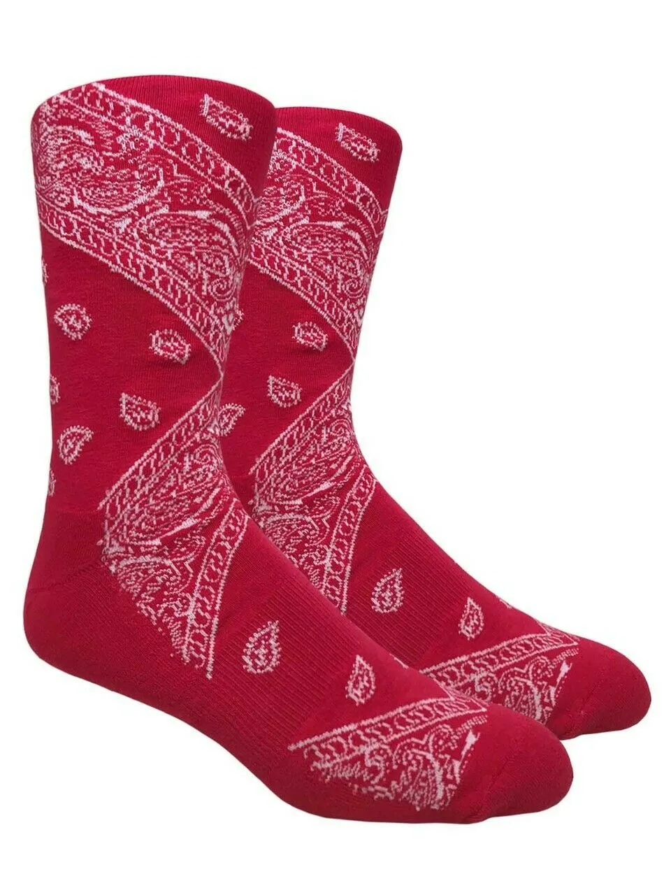 Leaf Republic Paisley Bandana Pattern Knit Crew Socks