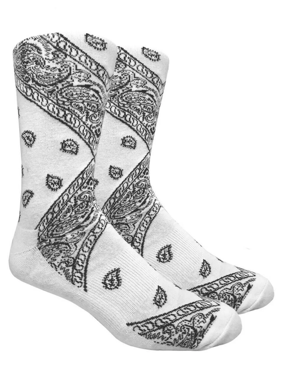 Leaf Republic Paisley Bandana Pattern Knit Crew Socks
