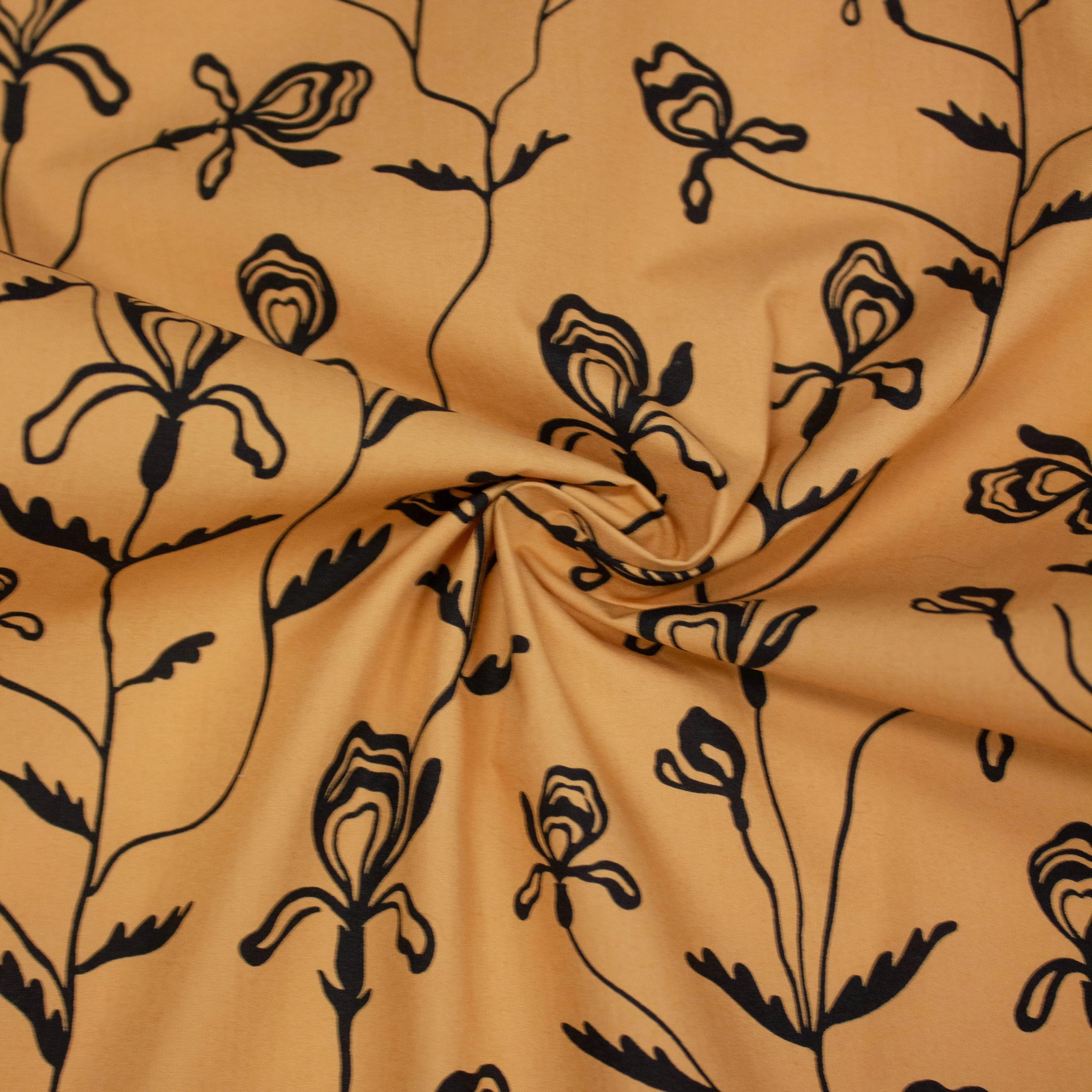 Lisa Camel Floral Cotton Poplin