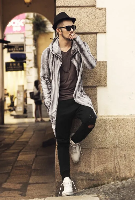 Men's Autumn Casual Thick Warm Long Hooded Cardigan