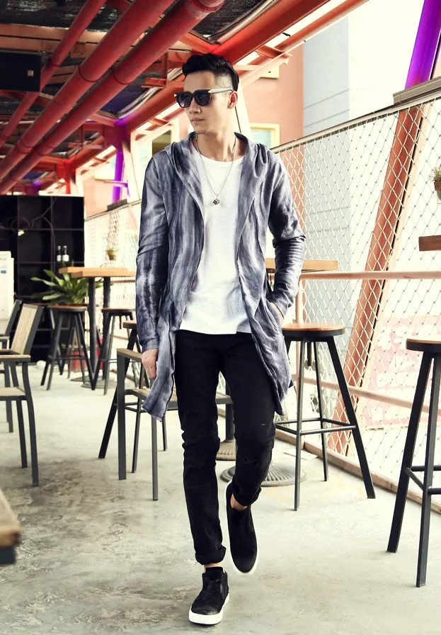Men's Autumn Casual Thick Warm Long Hooded Cardigan