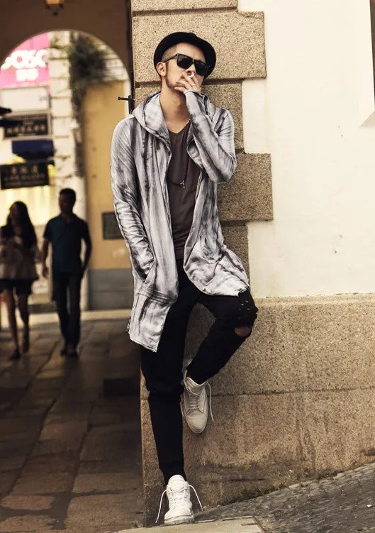 Men's Autumn Casual Thick Warm Long Hooded Cardigan