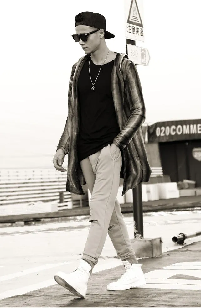 Men's Autumn Casual Thick Warm Long Hooded Cardigan