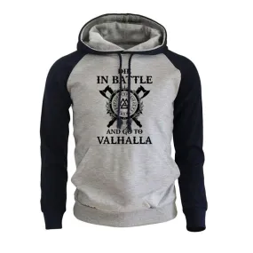 Men's Autumn/Winter Hoodie "Die In Battle And Go To Valhalla"
