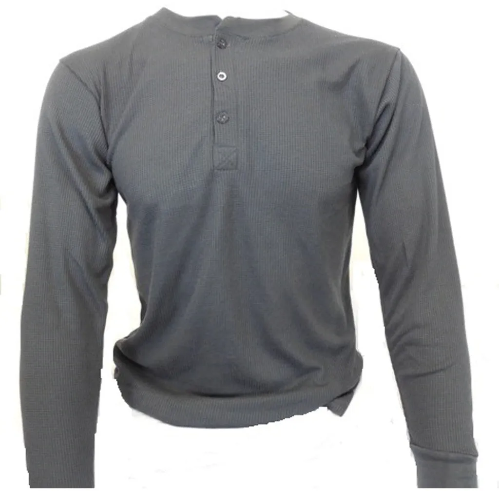 men's henley thermal shirts - sizes m-2xl Case of 48