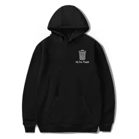 Men's Winter Hooded Sweatshirt "Hi, I’m Trash"