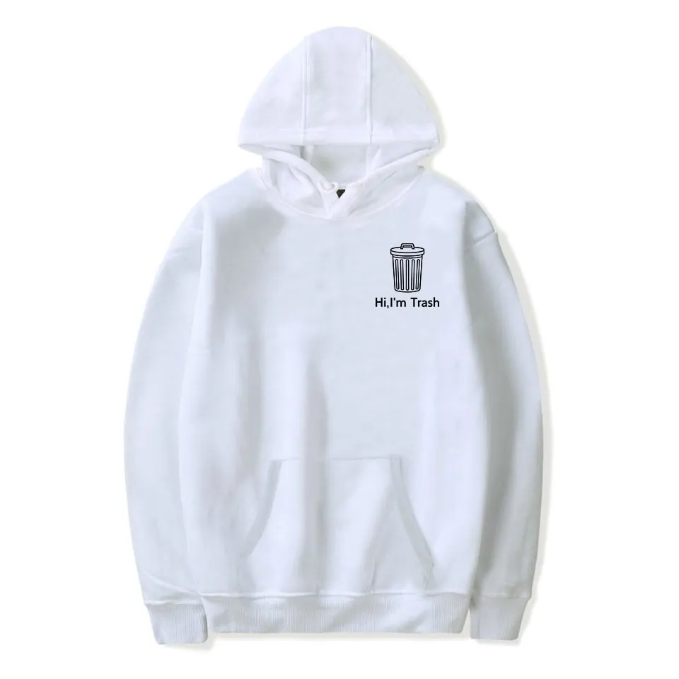 Men's Winter Hooded Sweatshirt "Hi, I’m Trash"