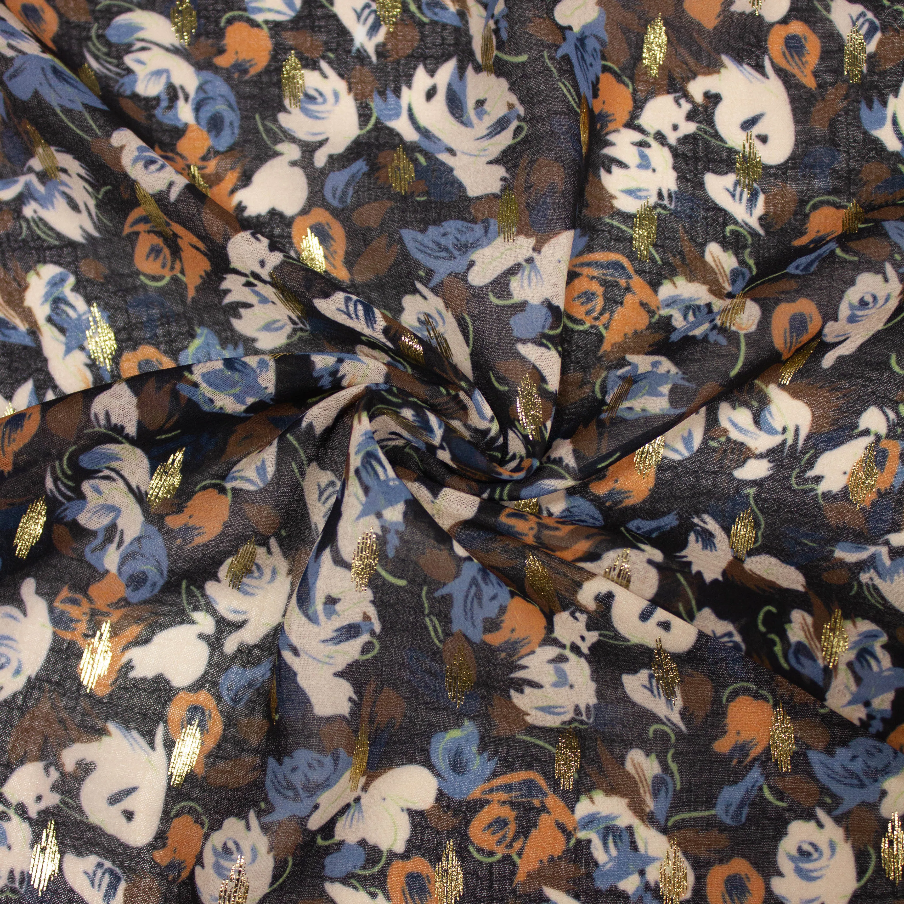 Nataly Multicolour Floral Polyester Lurex Blend
