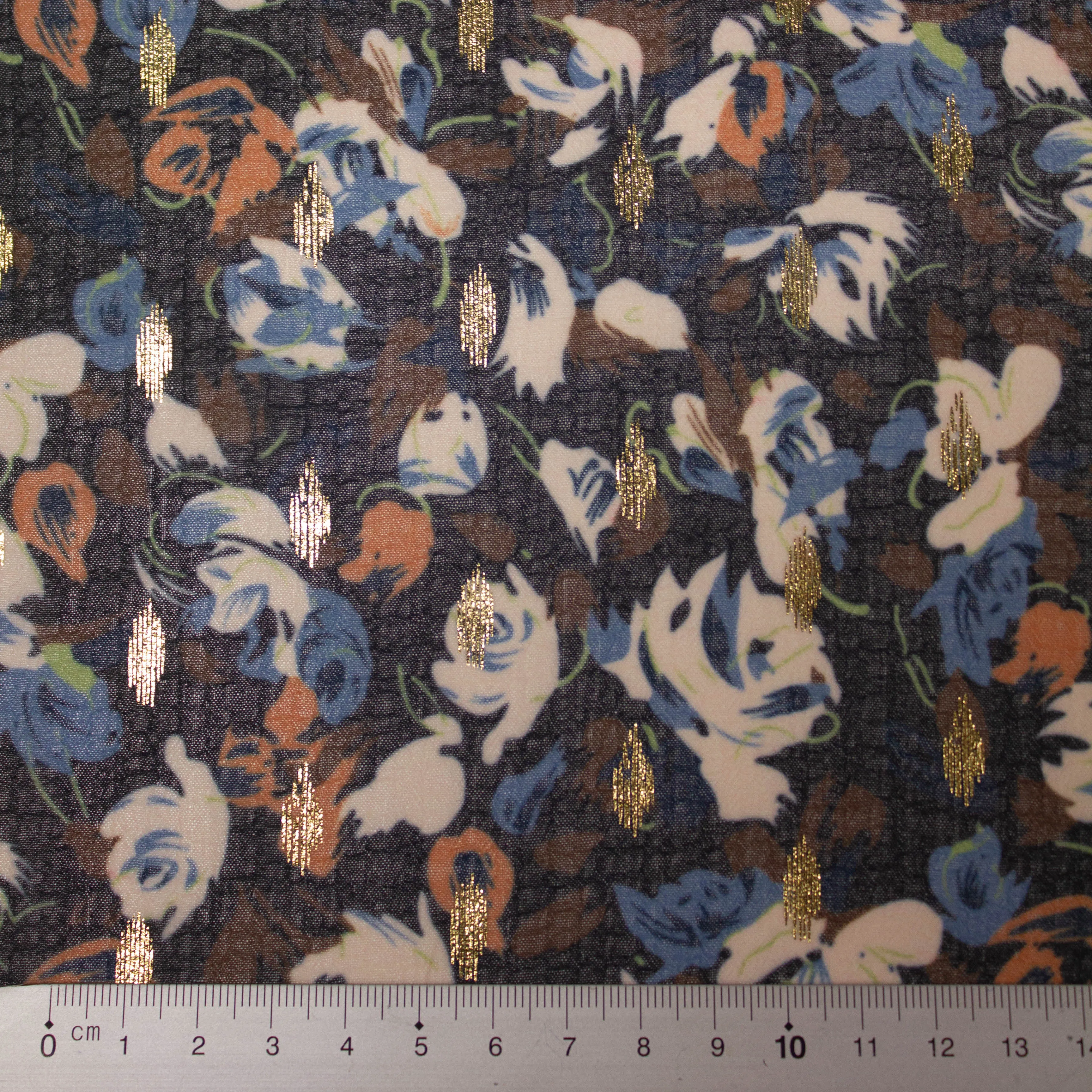 Nataly Multicolour Floral Polyester Lurex Blend