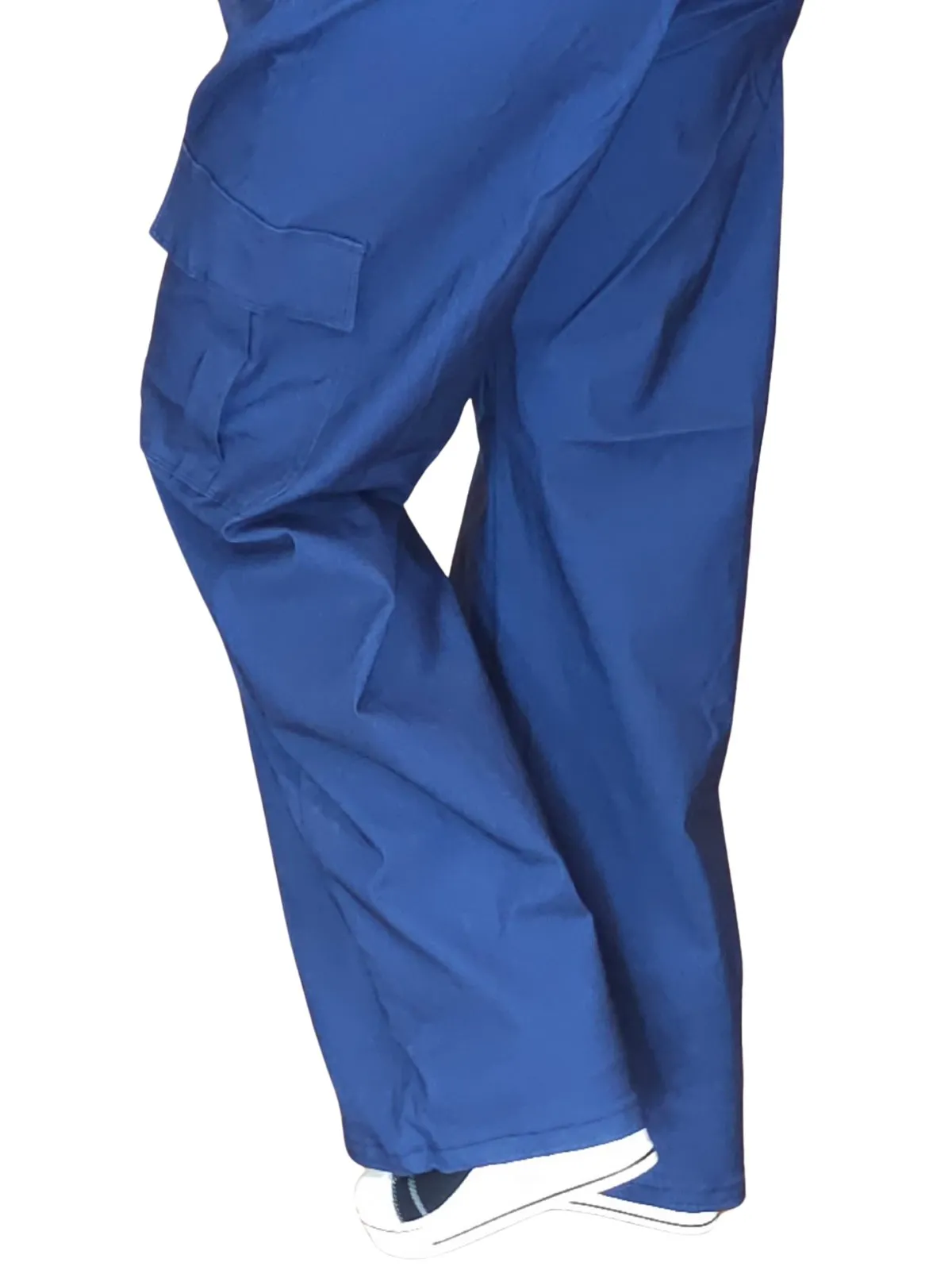 Navy Blue Oversized Cargo Pants – Stretchable & Trendy